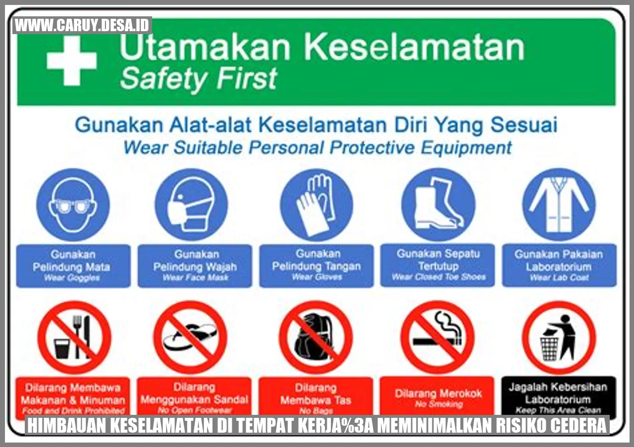 Himbauan Keselamatan di Tempat Kerja: Meminimalkan Risiko Cedera
