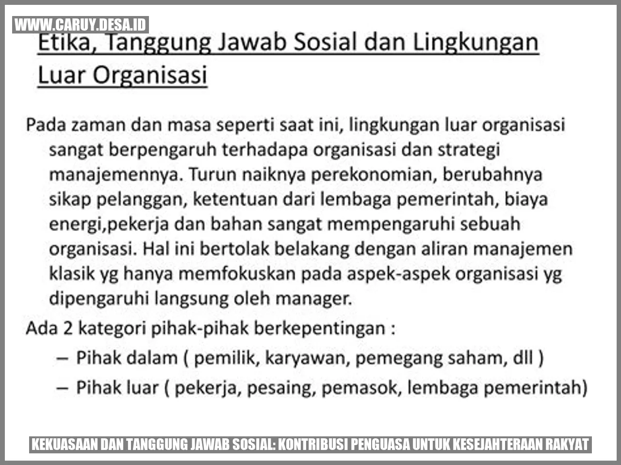 Kekuasaan dan Tanggung Jawab Sosial: Kontribusi Penguasa untuk Kesejahteraan Rakyat