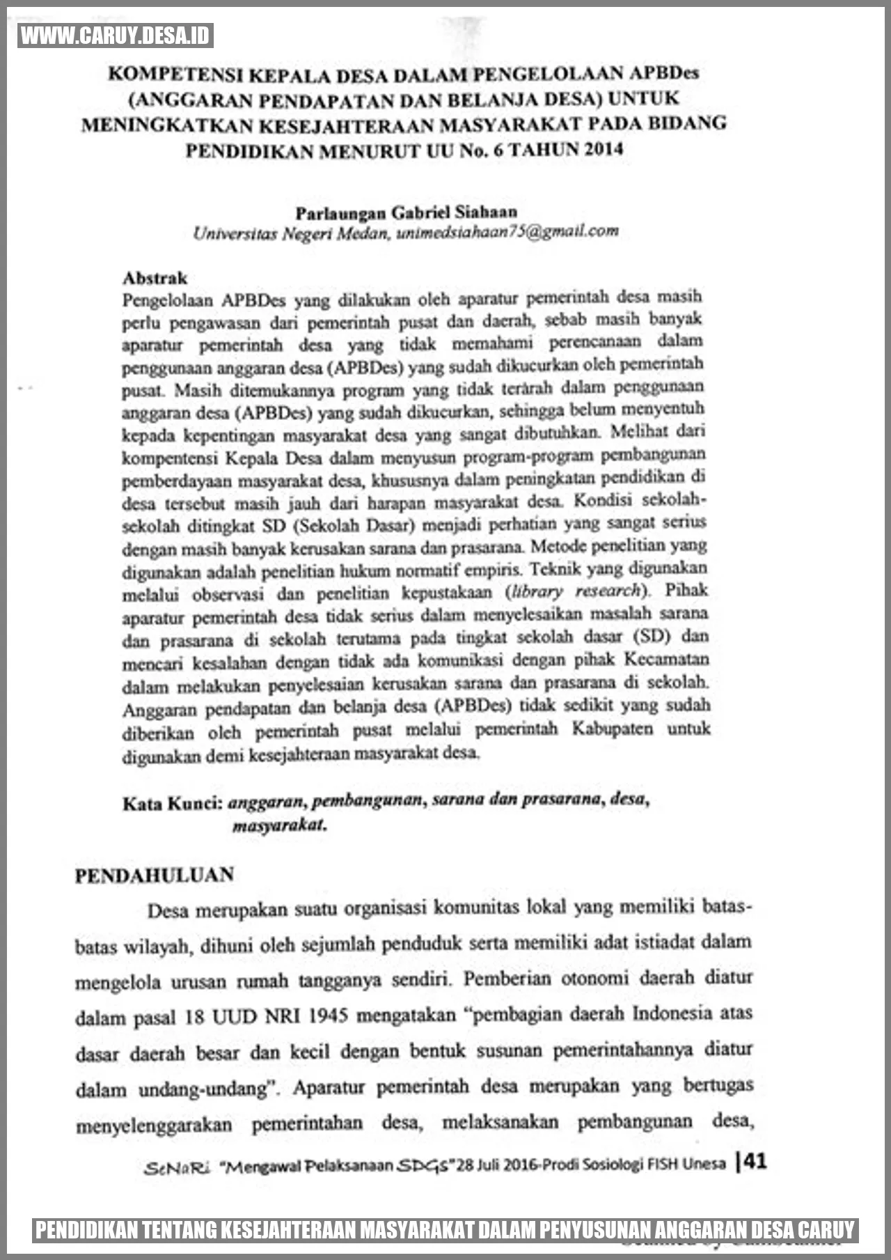 Gambar Pendidikan tentang Kesejahteraan Masyarakat dalam Penyusunan Anggaran Desa Caruy